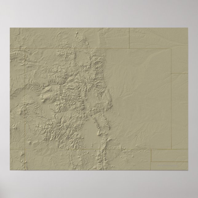 Topographic Map of Colorado Poster (Front)