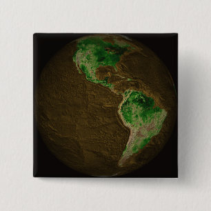 Topographic Map of Earth 2 Inch Square Button