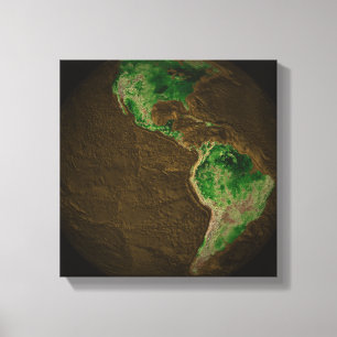 Topographic Map of Earth Canvas Print