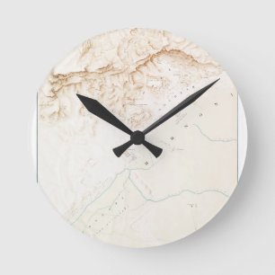 Topographic map of the ruins of Thebes  Poster Round Clock