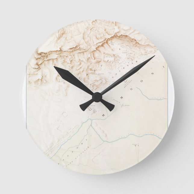 Topographic map of the ruins of Thebes  Poster Round Clock (Front)