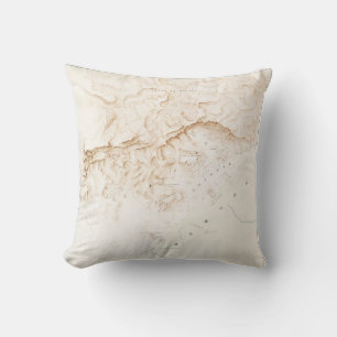 Topographic map of the ruins of Thebes Poster Throw Pillow