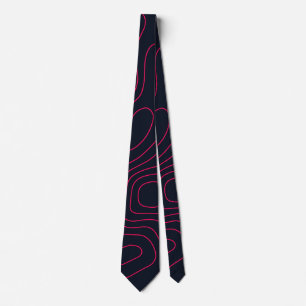 Topographic Map Pattern Tie
