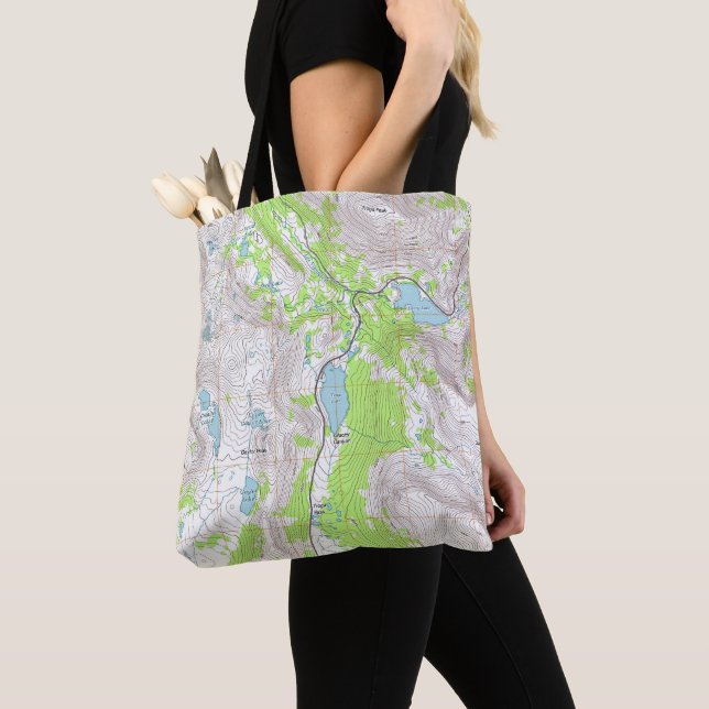 Topographic Map Tote Bag (Close Up)