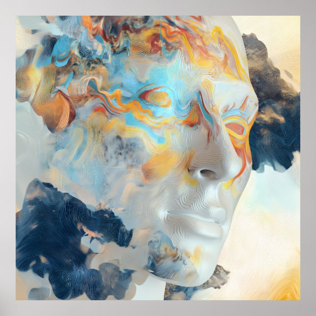 Topographic Mind Flow Colourful Profile Poster (Front)