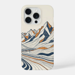 Topographic Mountain Contour Lines  iPhone 15 Pro Case