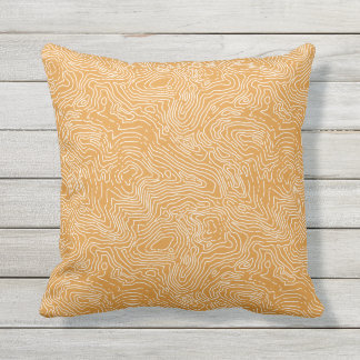 Topographic | Square | Amber Outdoor Pillow