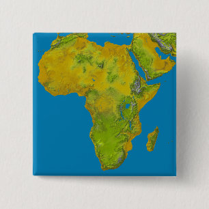 Topographic view of Africa 2 Inch Square Button