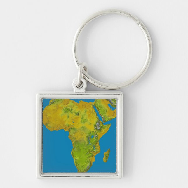 Topographic view of Africa Keychain (Front)