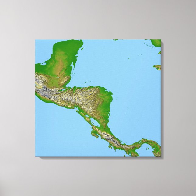 Topographic view of Central America Canvas Print (Front)