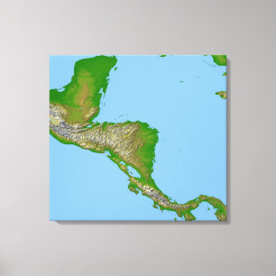 Topographic view of Central America Canvas Print