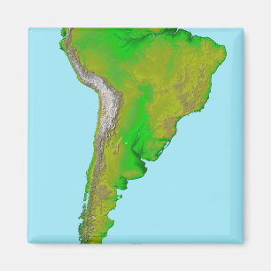 Topographic view of South America Magnet