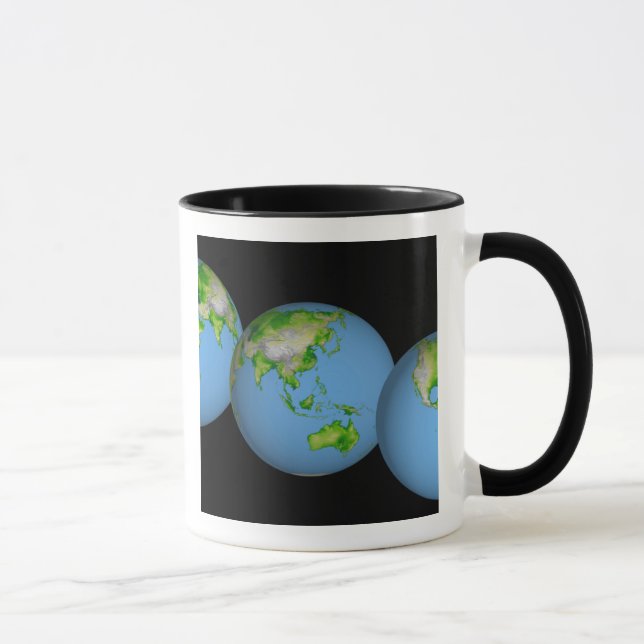 Topographic views of the world mug (Right)