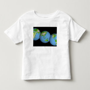 Topographic views of the world toddler t-shirt
