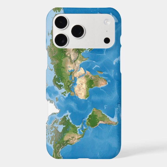Topographic World Map Earth Illustration (Back)