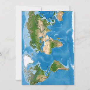 Topographic World Map Earth Illustration Holiday Card