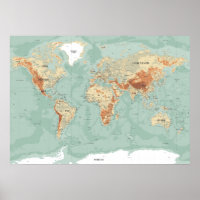 Topographic World Map
