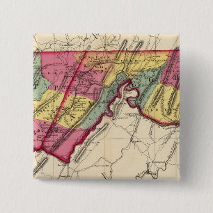 Topographical atlas of Maryland counties 2 Inch Square Button