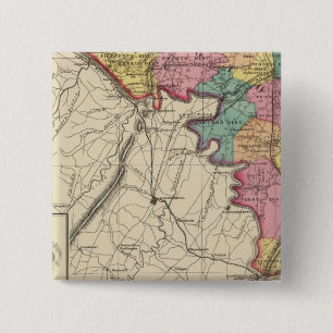 Topographical atlas of Maryland County 2 Inch Square Button