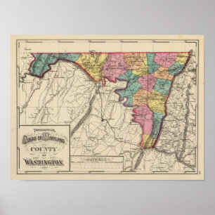 Topographical atlas of Maryland County Poster