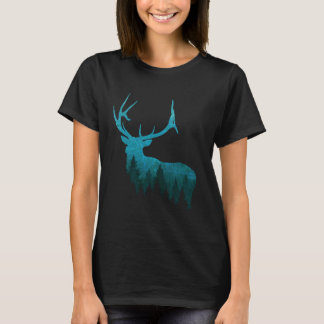 Topographical Bull Elk Deer Hunting Antlers Deer H T-Shirt