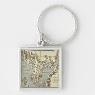 Topographical Chart of the Bay of Narraganset Keychain