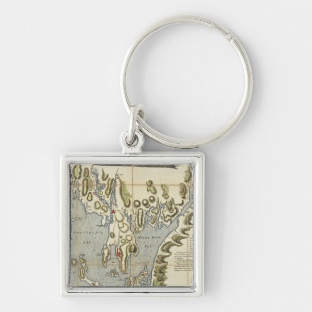 Topographical Chart of the Bay of Narraganset Keychain (Front)