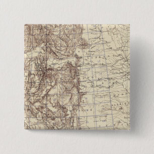 Topographical Map of Mississippi River 2 Inch Square Button