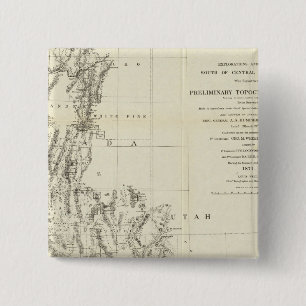 Topographical Map of Nevada and Arizona 2 Inch Square Button
