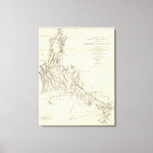 Topographical Map of Nevada and Arizona Canvas Print