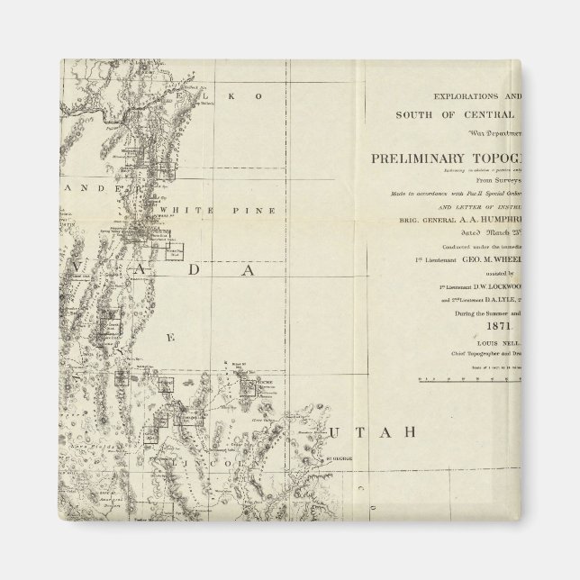 Topographical Map of Nevada and Arizona Magnet (Front)