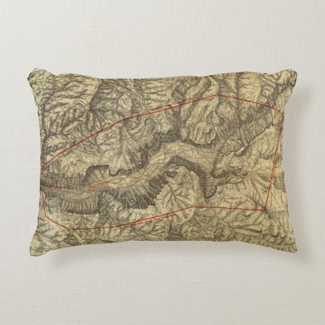 Topographical Map of The Yosemite Valley 2 Decorative Pillow (Front)