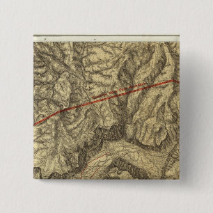 Topographical Map of The Yosemite Valley 2 Inch Square Button