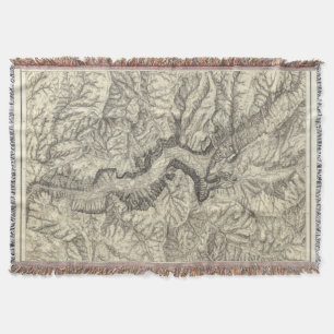 Topographical Map of The Yosemite Valley 2 Throw Blanket