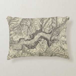 Topographical Map of The Yosemite Valley Accent Pillow