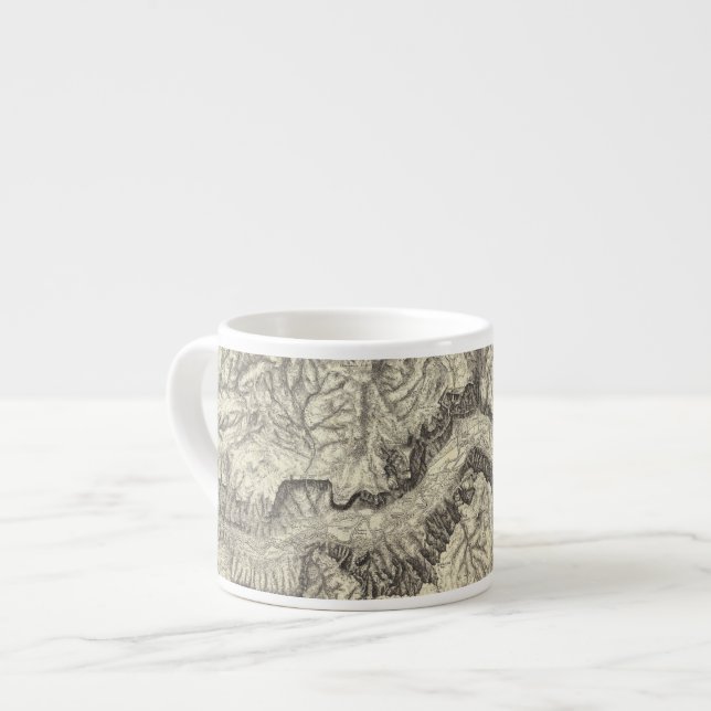 Topographical Map of The Yosemite Valley Espresso Cup (Front Left)