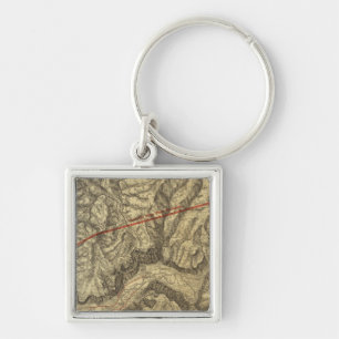 Topographical Map of The Yosemite Valley Keychain