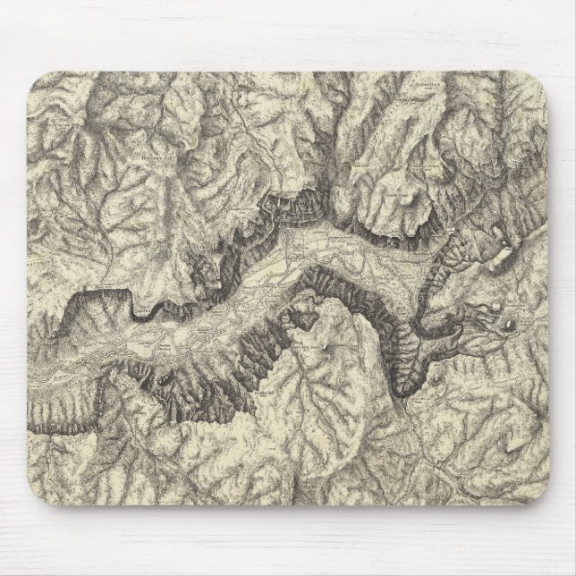 Topographical Map of The Yosemite Valley Mouse Pad (Front)