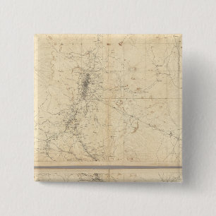 Topographical Map of Washoe Mining Region 2 Inch Square Button