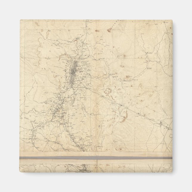 Topographical Map of Washoe Mining Region Magnet (Front)