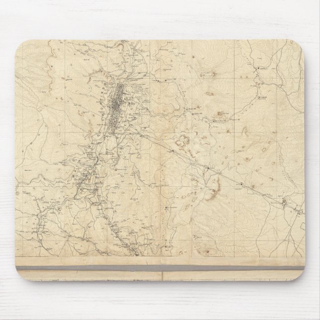 Topographical Map of Washoe Mining Region Mouse Pad (Front)