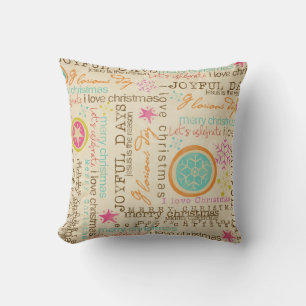 Topographie de Noël, Étoiles, Snowflakes Coussin