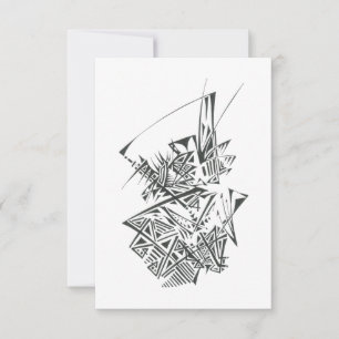 Topography Black White Abstract Tribal Tattoo Art Thank You Card