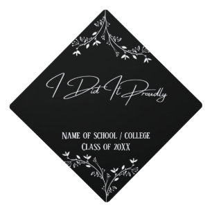 Topography Inspirational Quote Graduation Cap Topp