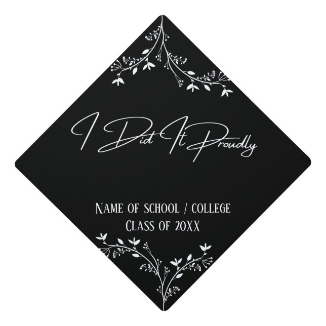 Topography Inspirational Quote Graduation Cap Topp (Front)