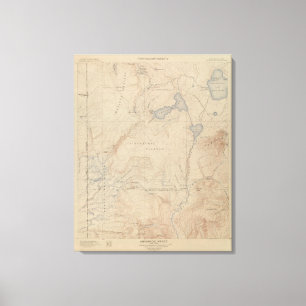 Topography Map, Yellowstone National Part, Wyoming Canvas Print