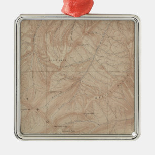 Topography Map, Yellowstone National Part, Wyoming Metal Ornament