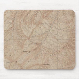 Topography Map, Yellowstone National Part, Wyoming Mouse Pad