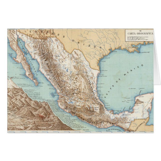 Topography of Mexico (Front Horizontal)