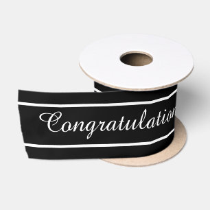 Topography Text Changeable Black. Satin Ribbon